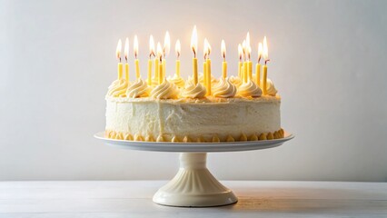 Fifty Birthday Cake: White Chocolate Delight with Candles - Perfect for Celebrations