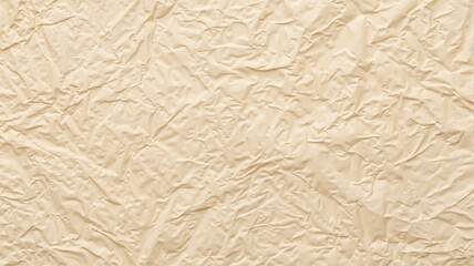 Wrinkled beige paper texture with soft folds
