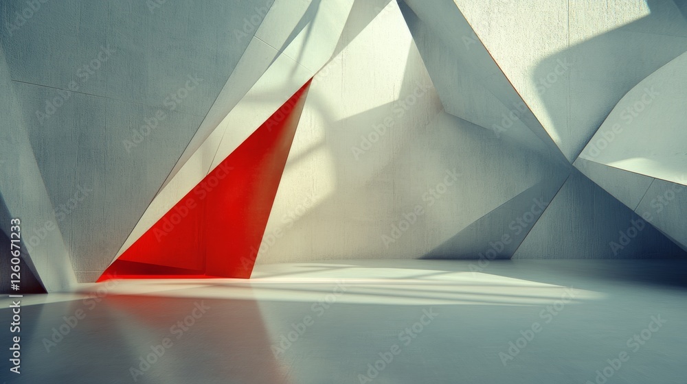 Aufkleber abstract futuristic geometric background with glowing lines and sharp edges