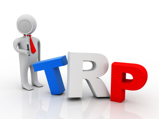 3d illustration target training point with business man
