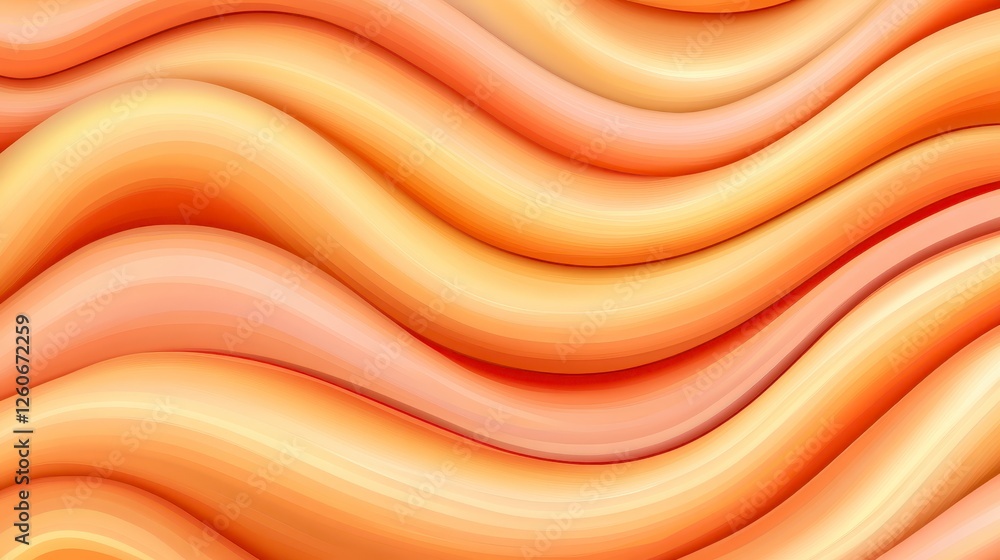 Poster abstract background of flowing orange and peach wavy lines creating a textured, soft, and smooth vis