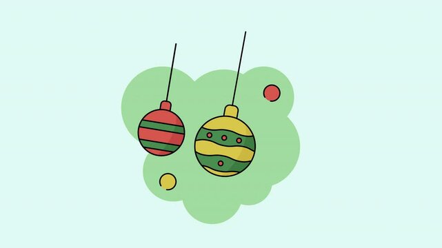 animation of simple Christmas decoration lights icon footage design.