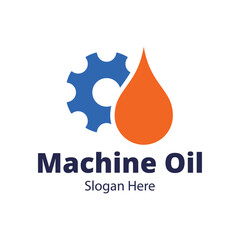 Oil and gear icon logo design. Oil drop with cog wheel icon logo design.
