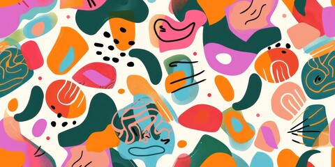 Pattern with multicolor abstract shapes. Colorful abstract background abstract