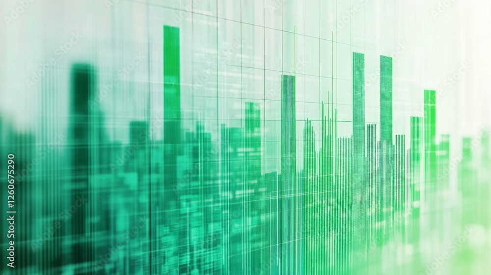 Poster a financial bar chart showing comparison of investment returns, with green bars rising sharply to sy