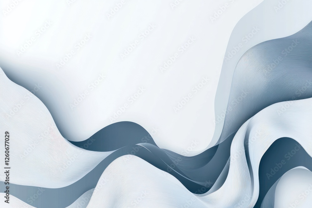 Aufkleber abstract flowing waves in soft blue and white tones creating a serene background atmosphere