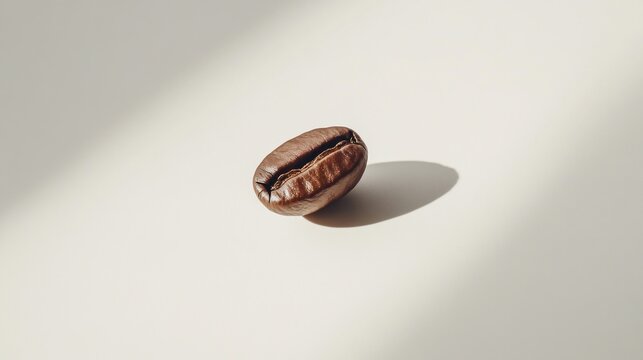Single coffee bean, minimalist lighting, studio shot. Possible use stock photo for coffee advertisement, food blog