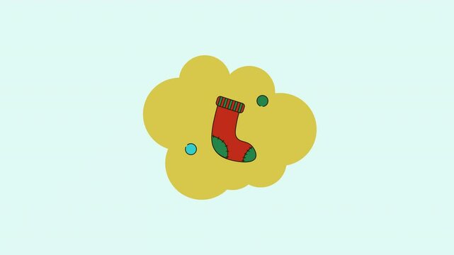 animation of sock icon simple christmas tape design.