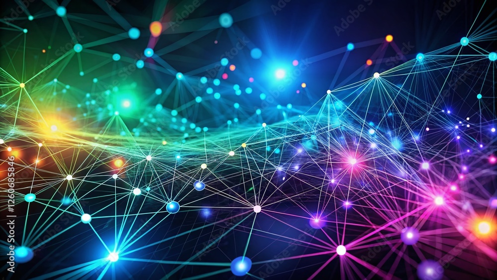 Poster generative ai technology: futuristic data processing & neural networks