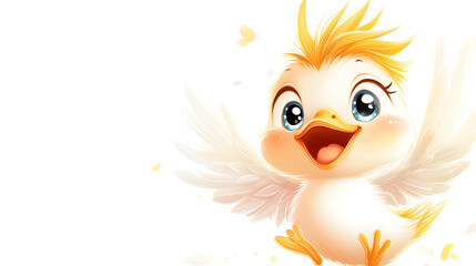 Fototapeta premium Adorable Flying Chick Illustration