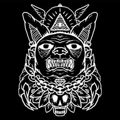 heavy monster tshirt graphic horror death metal horror illustration skull skeleton band graphic shirt design artwork art print hand drawing ape dog gnarly drop dead