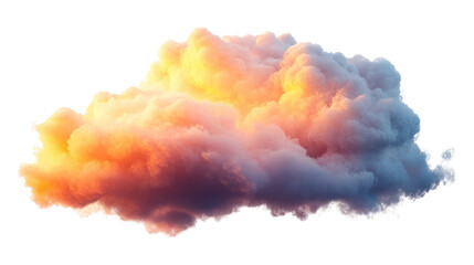A thick orange cloud isolated on a transparent background
