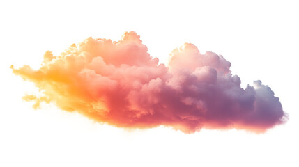 Thick orange clouds in the afternoon isolated on transparent background