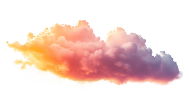 Thick orange clouds in the afternoon isolated on transparent background