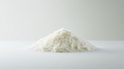 Pile of white powder on white background