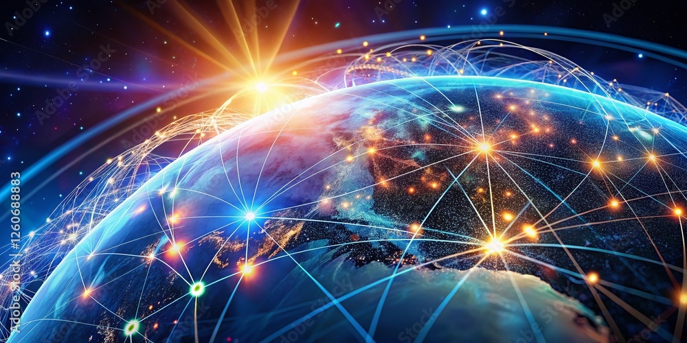 Poster global network: fast data transfer via satellite & internet signal