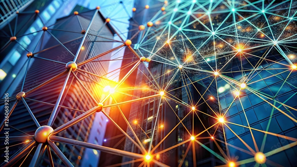 Poster global network plexus: abstract architectural world connectivity