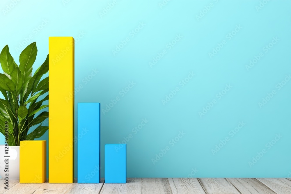 Poster a simple vector illustration of a profit margin bar chart with upward growth