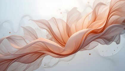 Fototapeta premium Delicate, airy floral illustration with transparent petals in soft peach hues. Perfect for backgrounds, wedding themes, luxury branding, and feminine designs