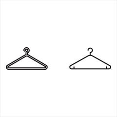 Clothes hanger icon vector. Wardrobe and household concept
