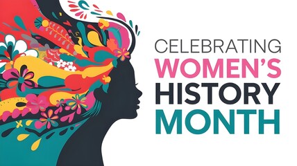 Elegant card for International Women's Day.Banner, flyer for March 8 with papercut woman face silhouette with flowers and wishing happy holiday.Congratulating placard for brochures.Vector illustration