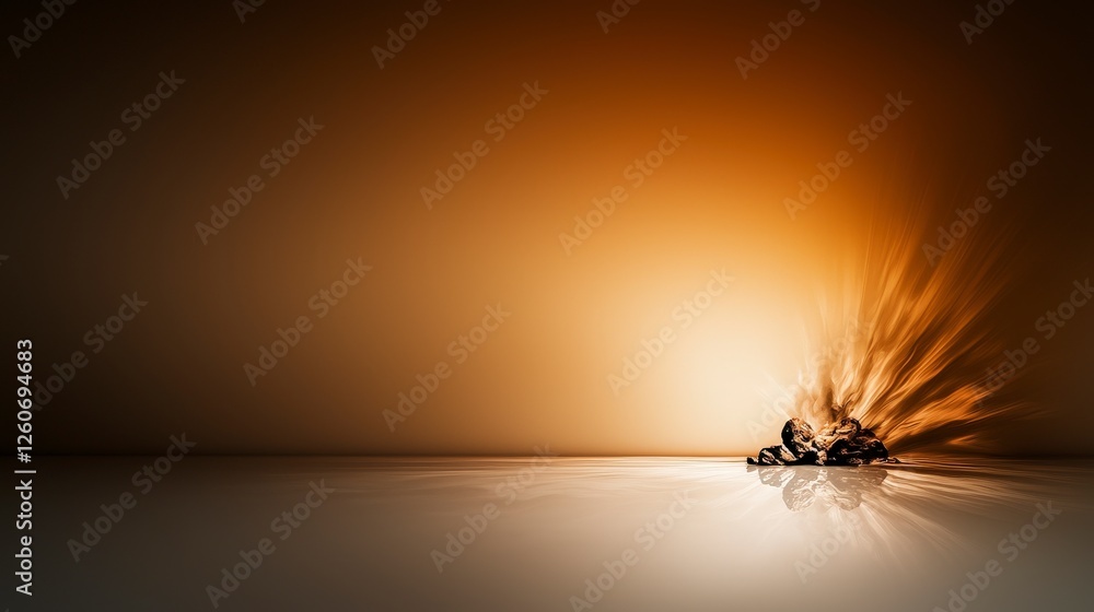 Aufkleber calm environment serene minimalist abstract art with soft brown gradient digital background