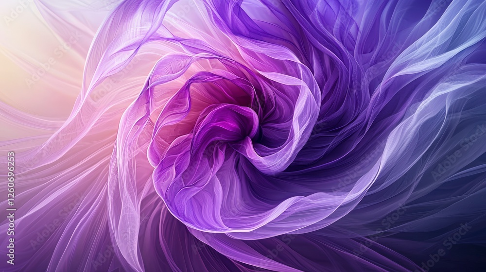 Poster Dynamic motion of light in shades of violet spiraling abstract art digital canvas colorful hues artistic expression