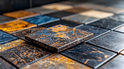 Naklejka premium Home decor showcase artistic glazed ceramic tiles with intricate patterns for design inspiration