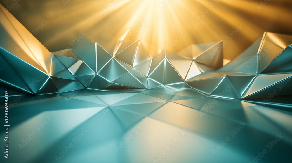 Aufkleber abstract futuristic geometric background with glowing lines and sharp edges