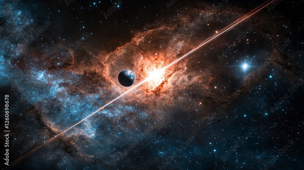 Poster Swift space objects journeying through the galaxy cosmic nebula digital art outer space astrophysical concept