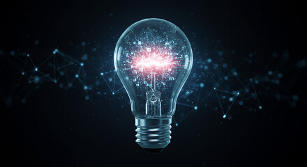 Create an image of a lightbulb that represents creative thinking makes it look digital design.