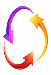 Cartoon Color Rotating Arrow Cutout Free Icon