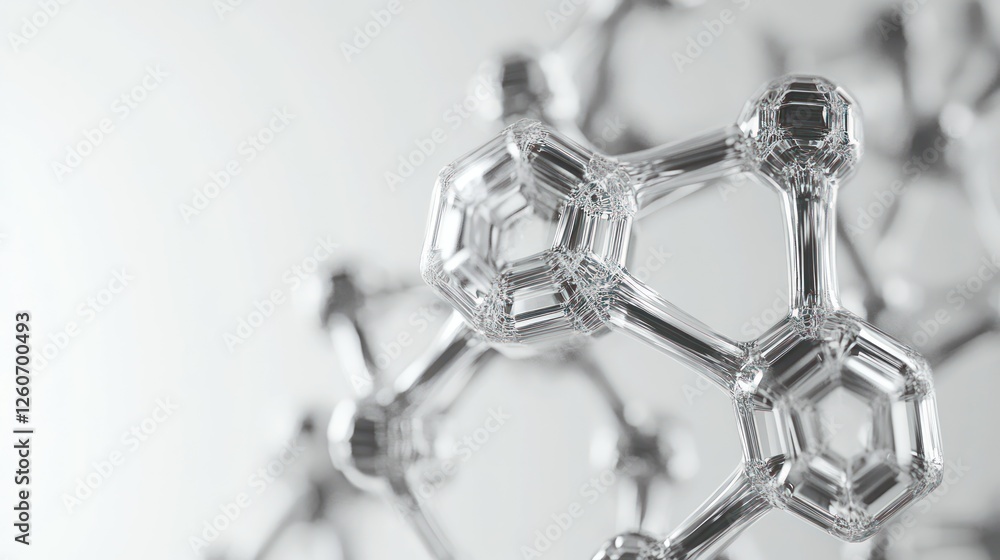 Aufkleber close-up view of transparent molecular structure showcasing intricate connections and forms