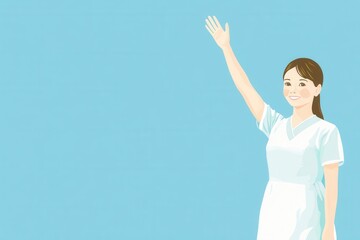 Nurse Showing Appreciation for Healthcare Workers in Pastel Background