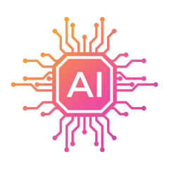 Artificial Intelligence AI Chip in Human Head. Artificial Intelligence icon with Machine learning, digital skills, generative AI, AI technology, algorithm, virtual intelligence and future