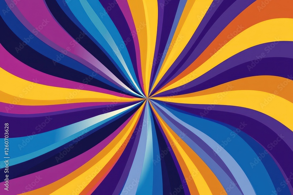 Poster colorful spiral design with vibrant hues radiating from the center, creating a dynamic visual effect