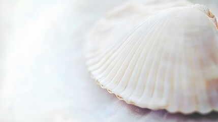 Closeup of Elegant White Seashell Texture