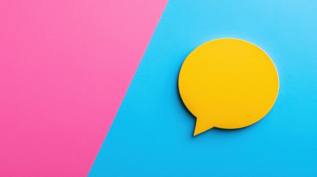 A text message bubble icon on a bright, minimalist background.