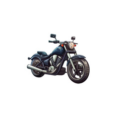 Fototapeta premium Sleek Black Motorcycle with Modern Design and Chrome Accents