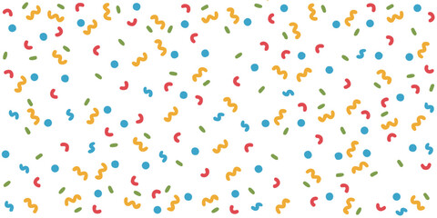 party streamers and confetti pattern background