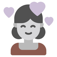 Happy Animated Character with Hearts