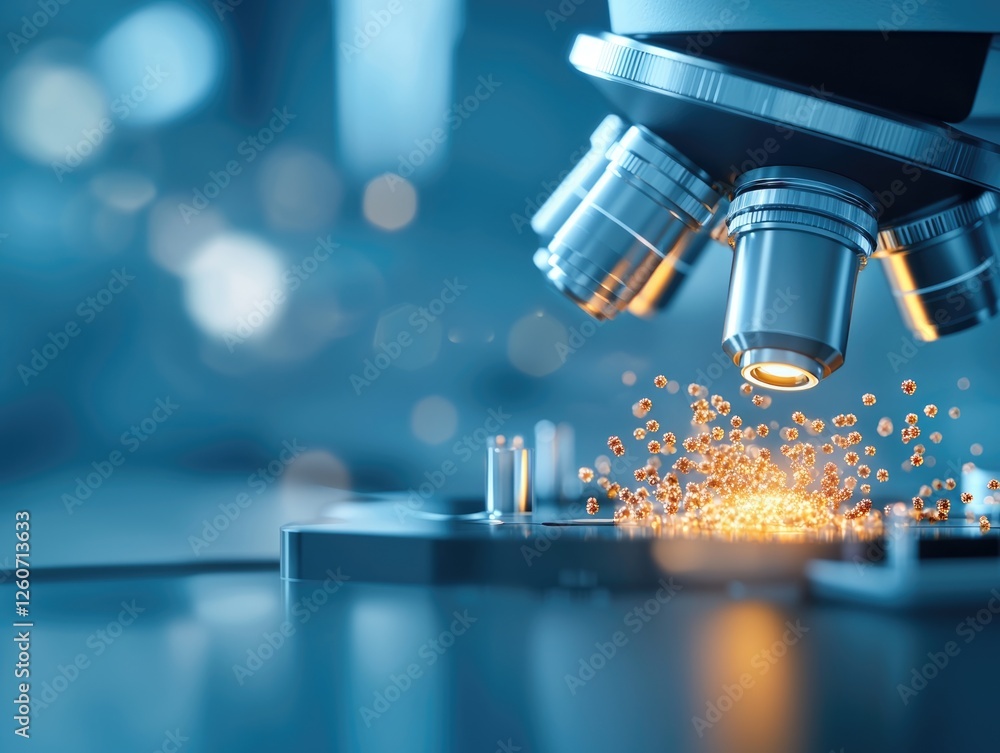 Aufkleber exploring cells culture under a microscope in a laboratory setting detailed analysis of cellular act