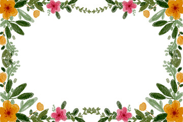 flower watercolor frame for wedding, birthday, card, background, invitation, wallpaper, sticker, decoration etc.	