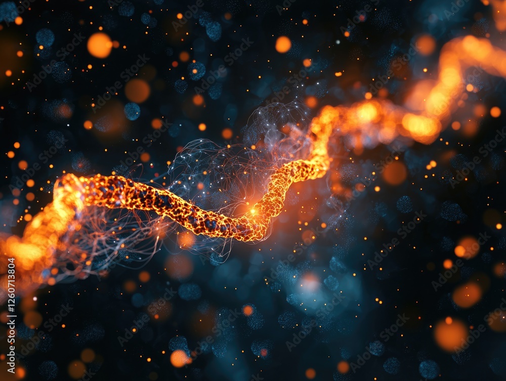 Aufkleber dynamic action of cellular culture in microscopic environment abstract visualization of cells and cu