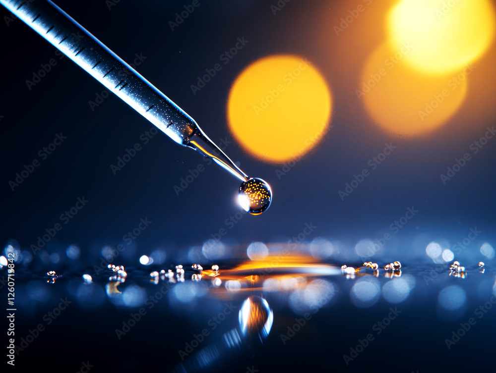 Aufkleber exploring cellular culture liquid droplet dynamics under macro photography laboratory setting scient