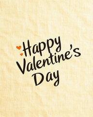 Happy Valentine Day message with hearts on textured background
