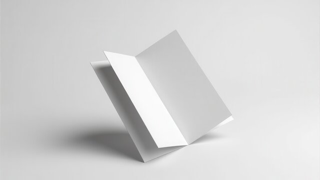 Double parallel fold brochure mockup with a clean, minimalist design on a white background.