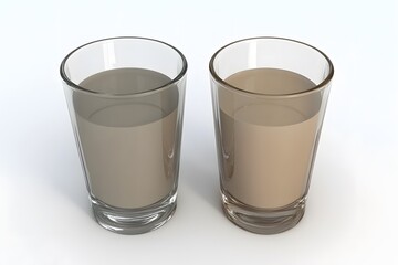 Two Glasses of Milk Chocolate Drink Studio Shot