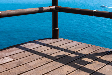 Naklejka premium View of the observatory floor against the sea