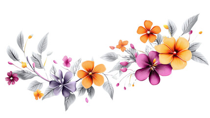 Obraz premium Colorful floral arrangement decorating a transparent background